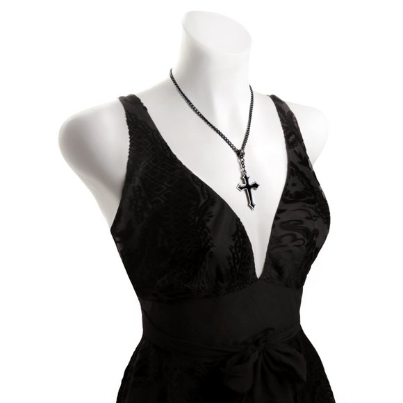 Alchemy Gothic Osbourne's Black Cross Necklace NWT - Picture 2 of 4